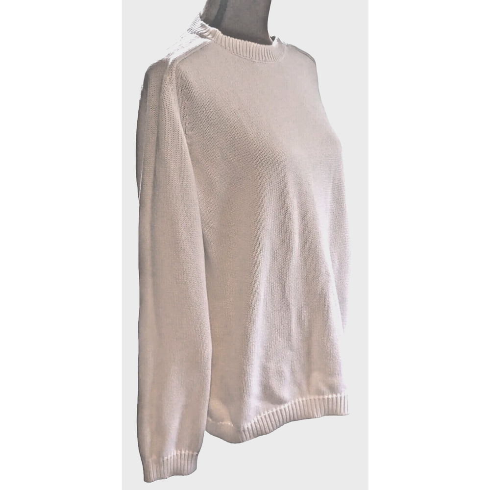 Preppy White Raglan Sweater XL Jumper 100% Cotton Pull Over Crew Neck Westbound